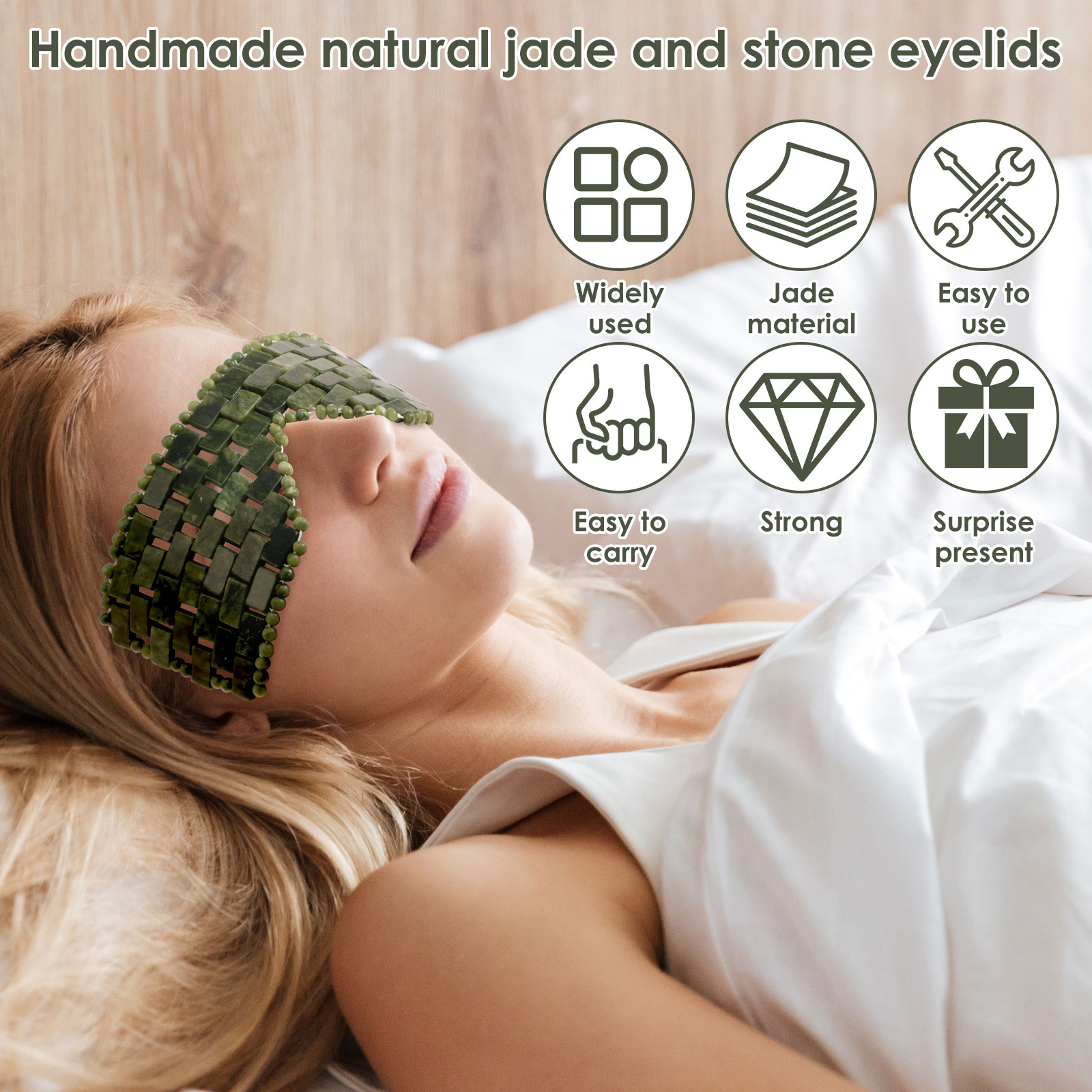 Natural Jade Face Eye Mask Coo - Home Spa Wellness ulasan dan harga